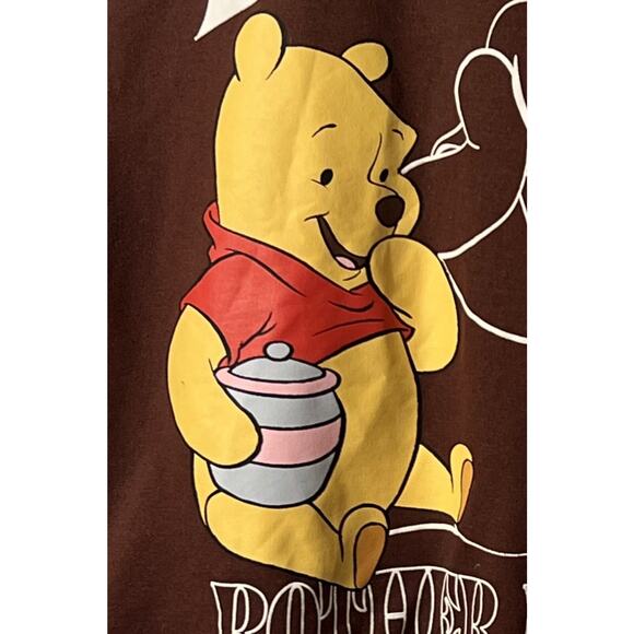 Disney Sweatshirt Womens Size L Winnie The Pooh Livin Bother Free Brown Pullover - Picture 5 of 7